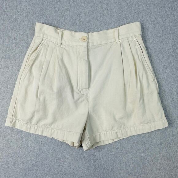 Wilfred Free Cabin Shorts Light Khaki Womens Sz 8 Cotton Linen Pleated High-Rise - Picture 1 of 6